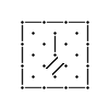 First diagonal strokes of the ribbon