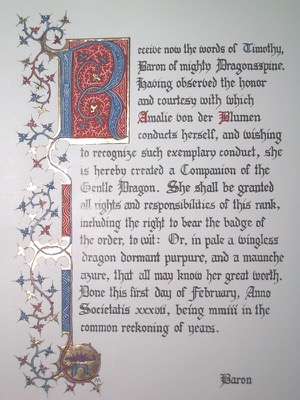 Gentle Dragon for Amalie von der Blumen